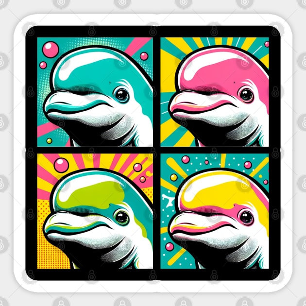 Beluga Bliss Pop Art - Oceanic Elegance Sticker by PawPopArt